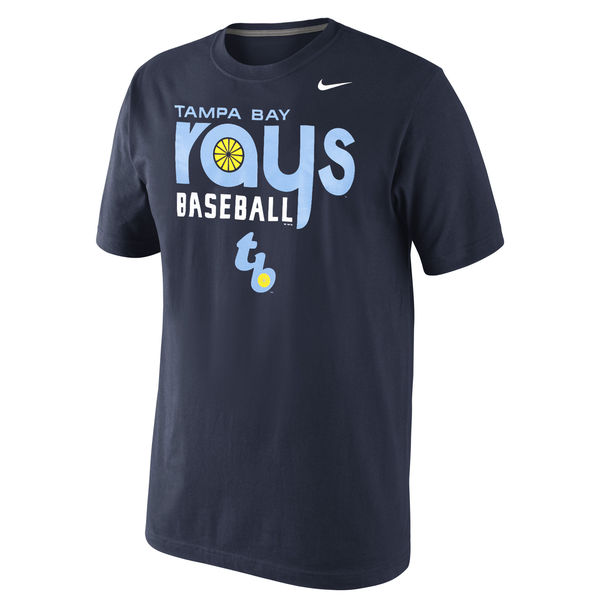 MLB Men Tampa Bay Rays Nike Home Practice Team Logo TShirt  Navy->->Sports Accessory
